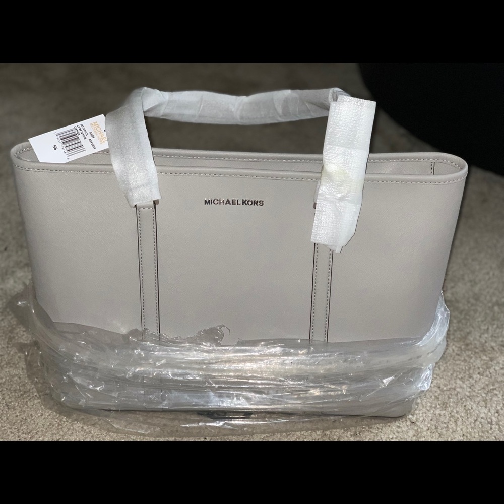 Large grey michael kors tote